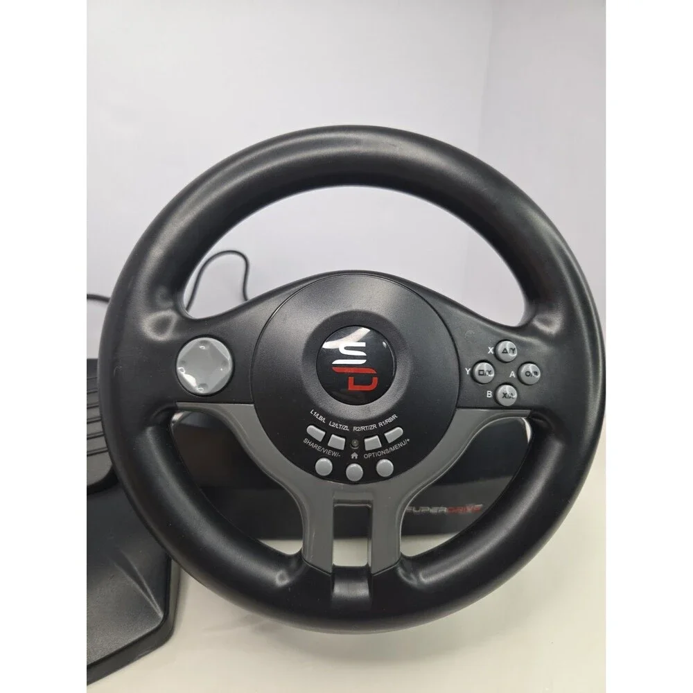 Superdrive SV250 Racing steering wheel w/pedals & gearshift paddles Tested Works